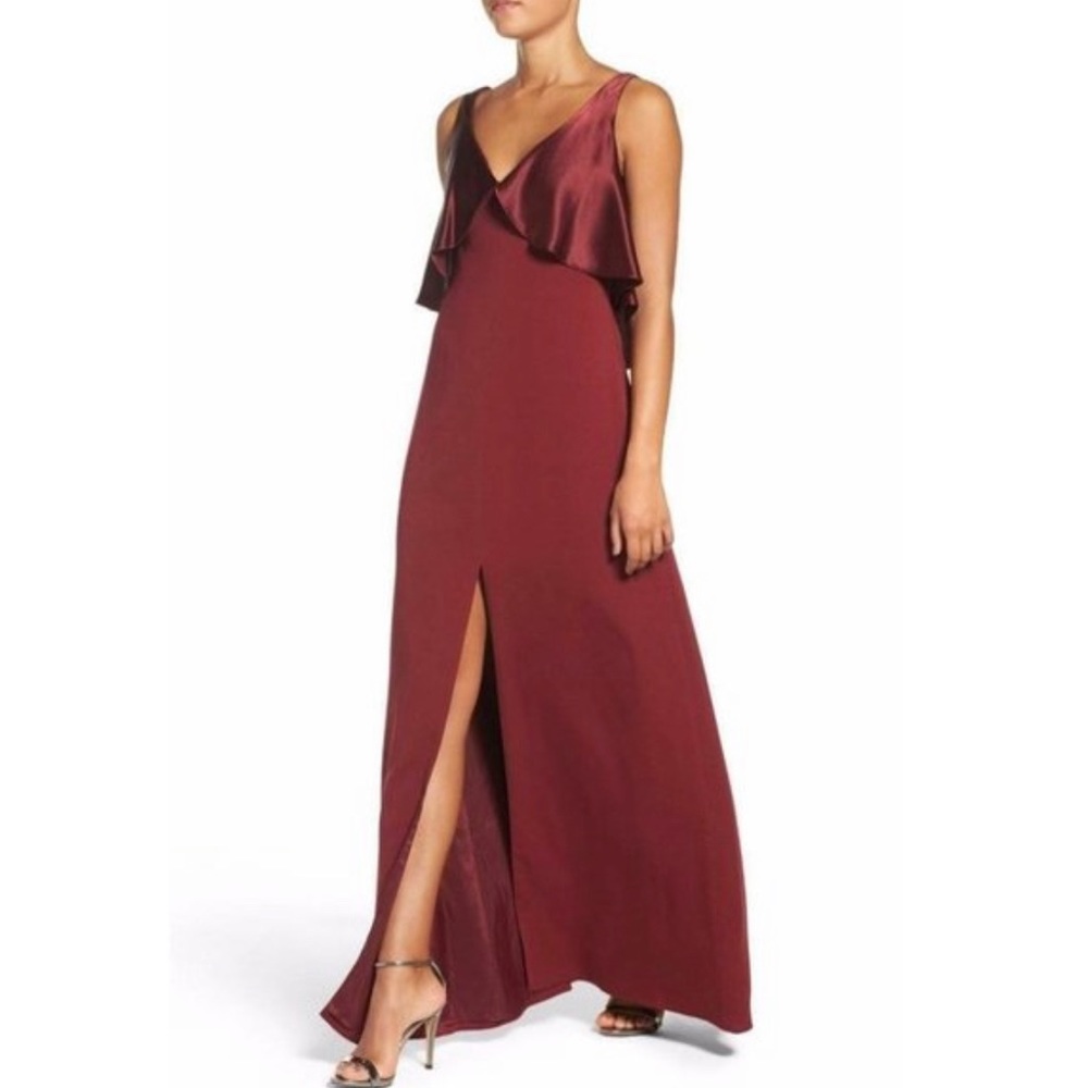 Jill Stuart satin crepe gown red dress